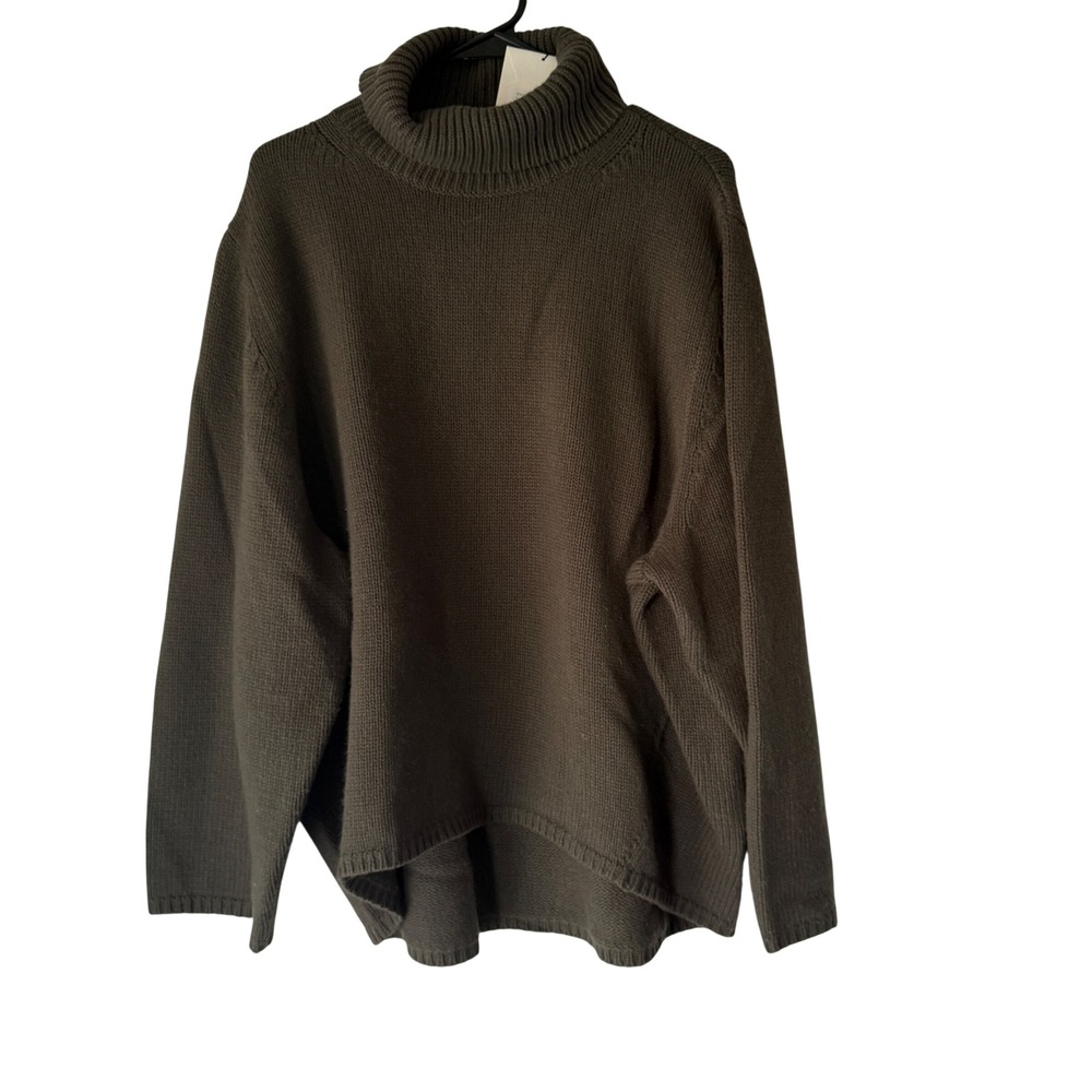 Toteme NWT $650 Wool Cashmere Blend Forest Green Turtleneck Sweater M Luxury - Picture 3 of 11